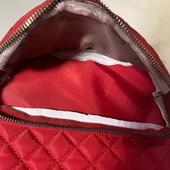 Yuesite NWOT Backpack Bag Nylon Color Maroon with Gold Zippers Hidden Pockets - Picture 8 of 9